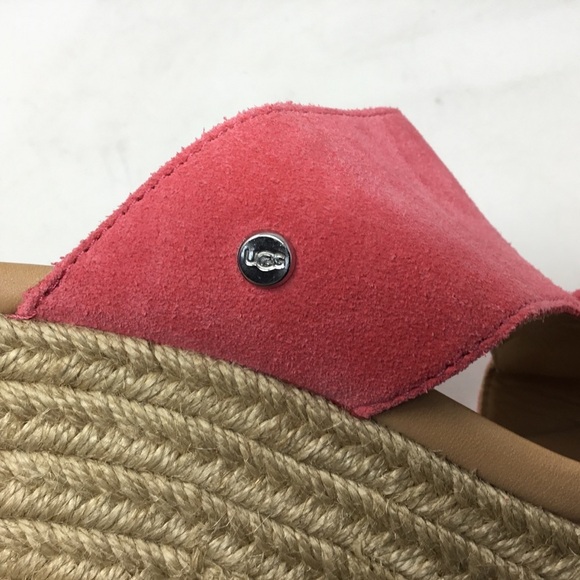 UGG Pink Eirene Slip On Espadrille Wedge Sandal - Picture 6 of 11